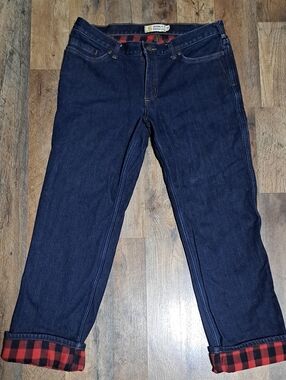 Carhartt Original Fit, Straight Leg Flannel Lined Jeans Size 12 SHORT